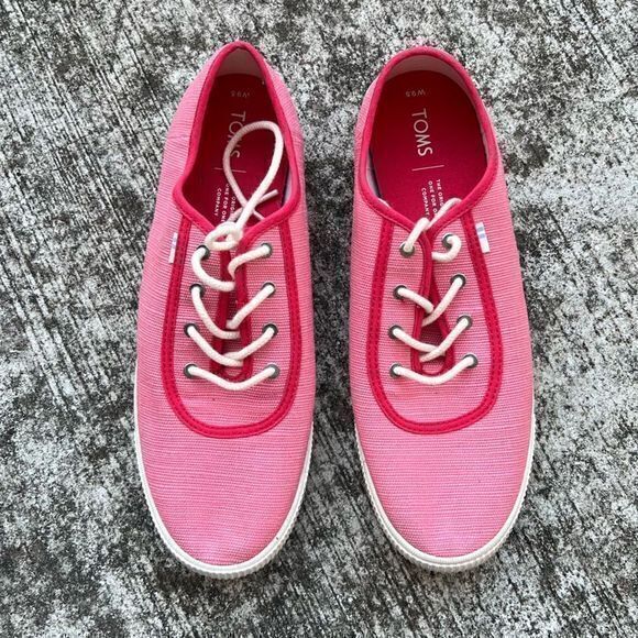 Toms Women's Heritage Canvas Caramel Sneaker Strawberry Milkshake Size 9.5M - Picture 3 of 7